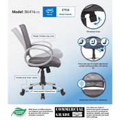 Boss Mesh Back W/ Pewter Finish Task Chair, B6416-CG